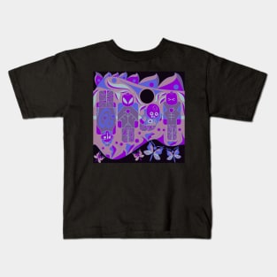 purple aztec alien brick in soccer toy ecopop Kids T-Shirt